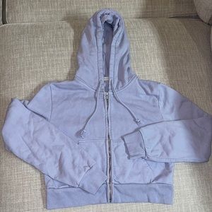 Brandy Melville John Galt Zip Up Crop Hoodie Sweatshirt